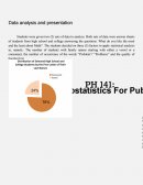Biostatistics - Data Analysis and Presentation