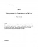 Complexometric Determination of Water