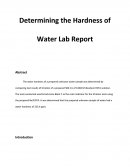Determining the Hardness of Water Lab Report