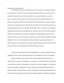 Реферат: Fate In Macbeth Essay Research Paper Fate